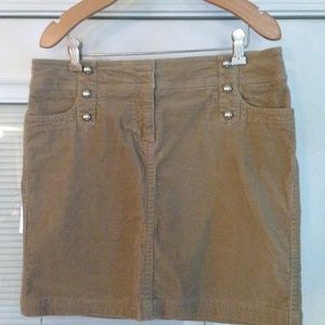 WHBM Tan Corduroy Skirt Sz 6